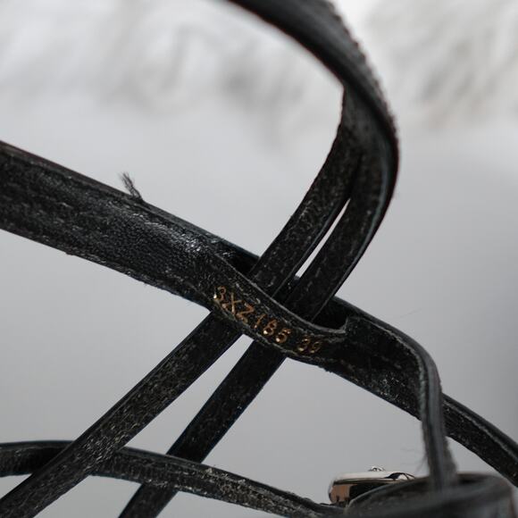 Prada Black Patent Leather Strappy Buckled Wedge Sandals - Picture 16 of 16